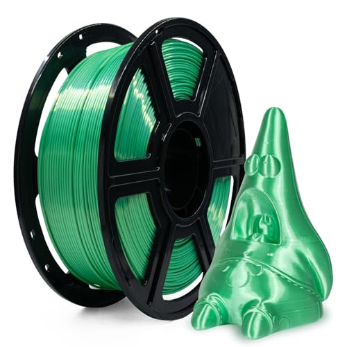 Flashforge 3D Printer Filament Silk PLA 1.75mm 1kg Spool-Dimensional Accuracy +/- 0.02mm (Green) - color: Green
