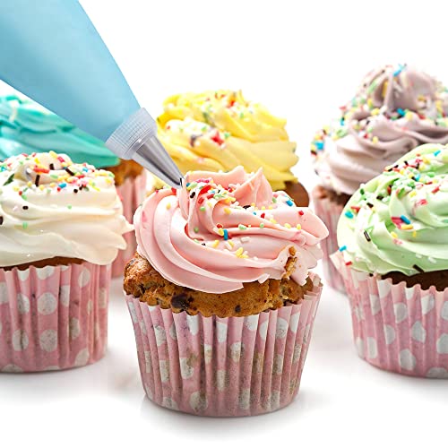 200Pcs Piping Bags and Tips Set, 12 Inch Pastry Bags, Icing Bags - size: 12 Inch with Tips（200Pcs）