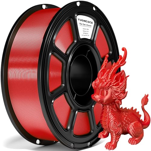 Silk PLA Filament 1.75mm,3D Printer Filament with a Metallic Glossy Finish, Dimensional Accuracy +/- 0.02 mm, 1kg Spool(2.2lbs) Fits for Most FDM 3D (A-Silk Red Pla) - color: A-silk Red Pla