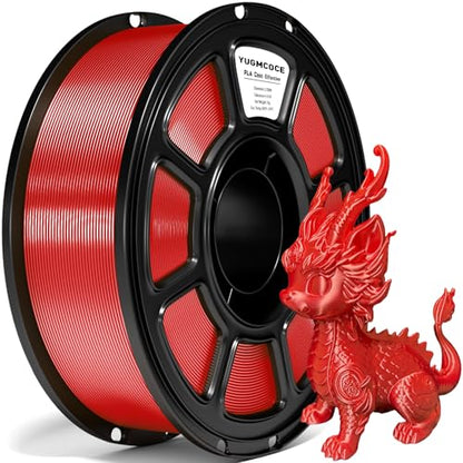 Silk PLA Filament 1.75mm,3D Printer Filament with a Metallic Glossy Finish, Dimensional Accuracy +/- 0.02 mm, 1kg Spool(2.2lbs) Fits for Most FDM 3D (A-Silk Red Pla) - color: A-silk Red Pla
