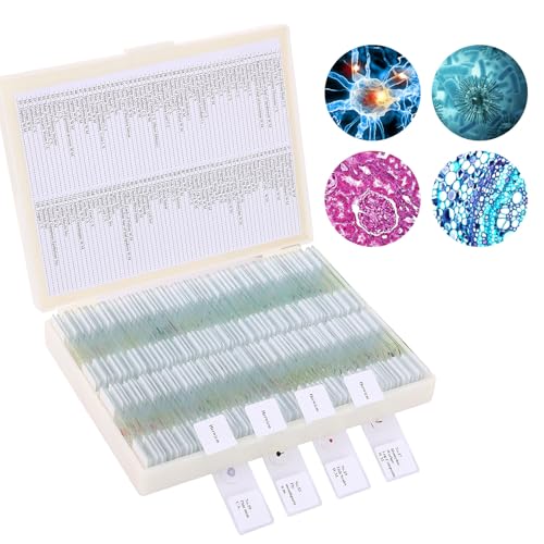 120 Microscope Slides with Specimens, Plant, Insect, Animal, Algae Slide Set for Biological Science Laboratory Basic Biological Science Education - size: 120pcs
