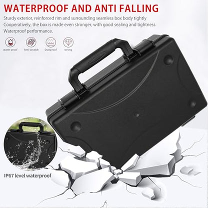 TORIBIO Hard Carrying Case with Foam,Shockproof Storage Box 13.6"x8.3"x2.5" - size: 13.6" x 8.3" x 2.5"