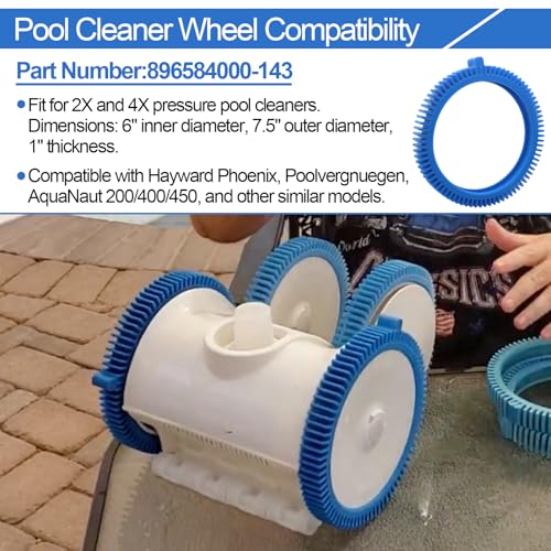 Pool Cleaner Tire Combo Kit for Hayward Pool Vacuums fit for Poolvergnuegen with Super Hump Front 896584000-143 and Rear Tires 896584000-082 Robot Vacuums(2pcs front tires + 2pcs back tires) - color: 2pcs front tires + 2pcs back tires