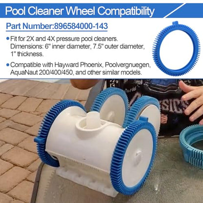 Pool Cleaner Tire Combo Kit for Hayward Pool Vacuums fit for Poolvergnuegen with Super Hump Front 896584000-143 and Rear Tires 896584000-082 Robot Vacuums(2pcs front tires + 2pcs back tires) - color: 2pcs front tires + 2pcs back tires
