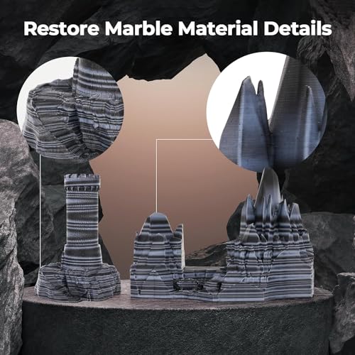 AMOLEN Rock PLA Filament 1.75mm, Dual Color Marble PLA 3D Printer Filament 1kg Spool (2.2lbs), 3D Printing Filament Dimensional Accuracy +/- 0.02 mm, Fit Most FDM Printer (sedimentary Rock) - color: Sedimentary Rock