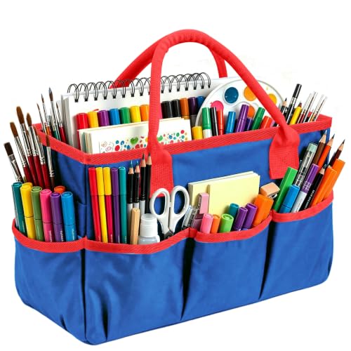 ZKOO Art Craft Organizer Tote Bag, Desktop Tote and Organizer Blue - color: Blue