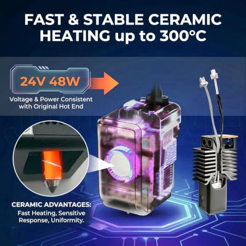 for Snapmaker U1 Nozzle 2 PCS 0.4mm U1 Hotend Full Assembled Plug&Play Ceramic Heating Block Rapid Heating Leak-Proof Design for Snapmaker U1 Extruder Kit Hardened Steel Nozzle 3D Pirnter Accessories - color: 2 PK 0.4MM Hotend Kit