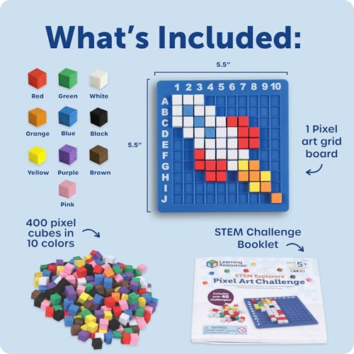Learning Resources Pixel Art Challenge The Original STEM Pixel Art - style: Pixel Art Challenge