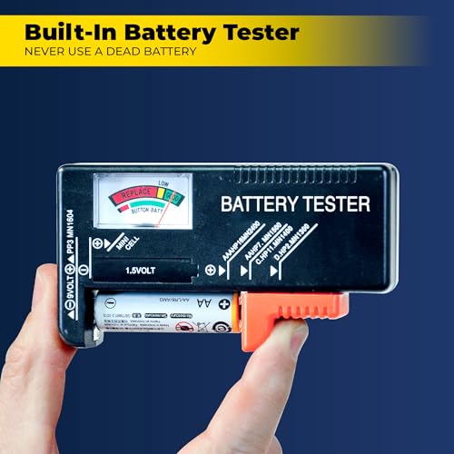 Battery Daddy Ontel Organizer Storage Case & Tester, Holds 180, Blue - color: Blue