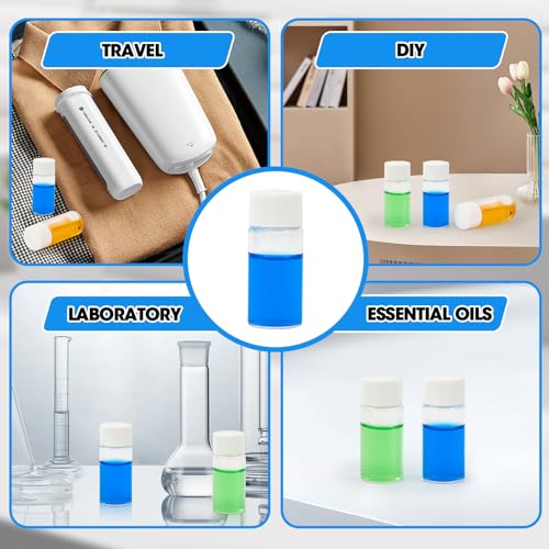 12PCS 10ml Clear Glass Small Vials with White Screw Caps & Plastic Stoppers - color: CLEAR, size: 10ml