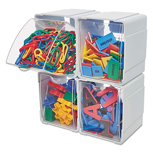 Deflecto Tilt Bin Interlocking 4-Bin Organizer