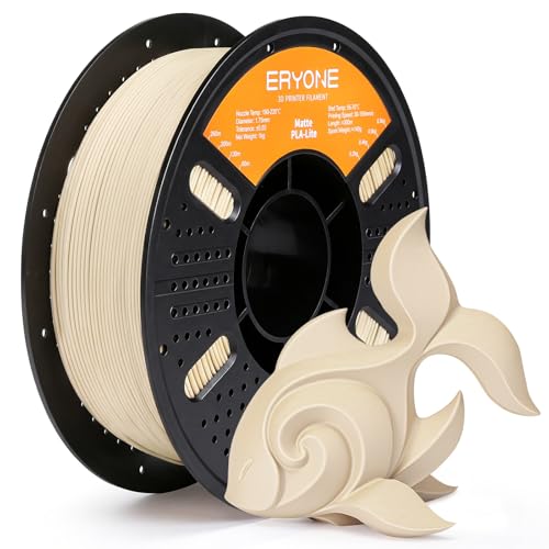 ERYONE Matte PLA Basic 3D Printer Filament 1.75 +/- 0.03mm, Matte Filament 1KG(2.2LBS) Spool, Khaki - color: Lite Matte Khaki