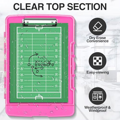 Sooez Original Clipboard with Dual Storage, Heavy Duty Clip Boards 8.5x11 - color: Pink