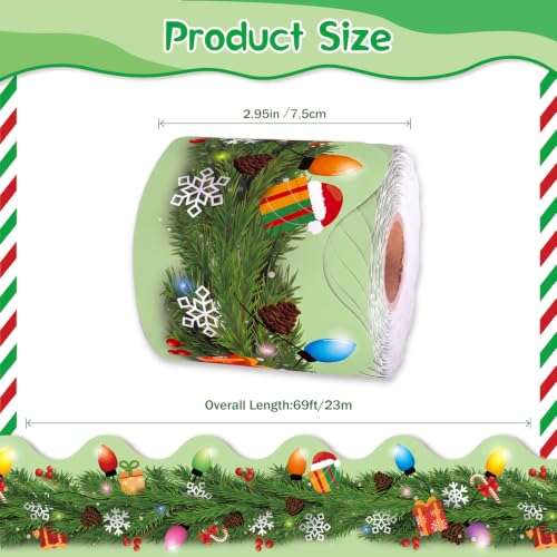 69Feet Christmas Lights Border,Winter Christmas Colorful Lights Snowflake Gift Border Party for Xmas Classroom Decor Poster Chalkboard Classroom Decoration Strips - color: Christmas Lights