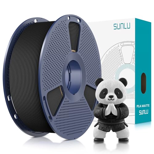 SUNLU 1KG PLA Matte 3D Printer Filament 1.75mm, Matte Black - color: Black, size: 1KG