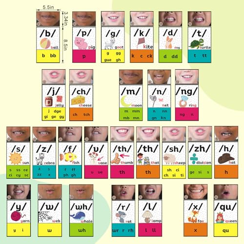 Ireer Rainbow Consonants Sound Wall for Classroom with Mouth Image - color: Rainbow, style: Consonants