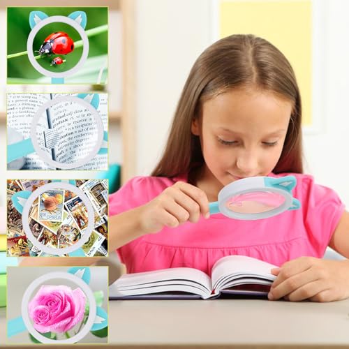 10X Kids Magnifying Glass Handheld Magnifier for Child (Kitten Style 1Pcs) - color: Kitten Style 1pcs