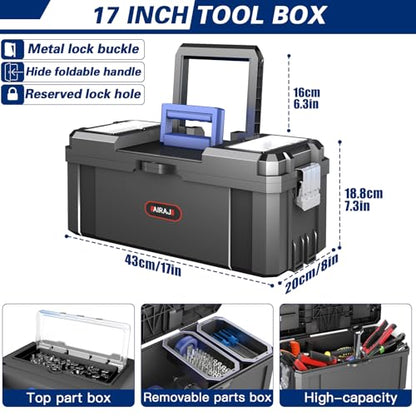 AIRAJ 3-In-1 Rolling Tool Box with Wheels, Stackable Tool Box,17+19+21"