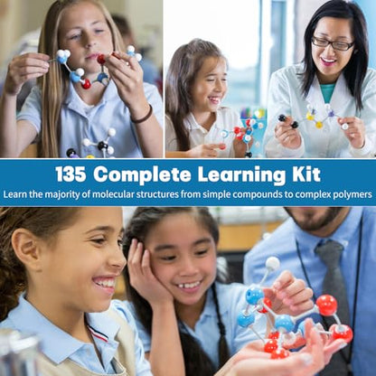 135 Pcs Rganic Chemistry Model Kit, Portable Molecular Model Kits - style: Combination1 135Pcs
