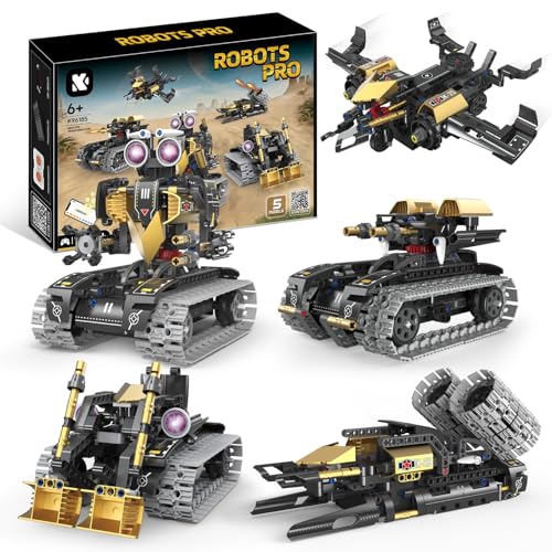Robot Building Kit with Remote Control, STEM Gifts for Kids Age 8-12, Science Robot Kit Coding Robotics Technic Toy for Boys Girls Birthday Gifts, 5-in-1 Models with 323 Pieces