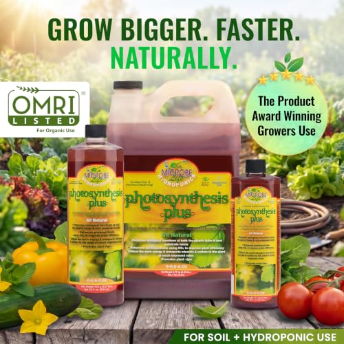 Microbe Life Hydroponics Premium Photosynthesis Plus to Grow Fruits, Vegetables, and Herbs, The Best Professional Big Bud Grow, Use with Any Feeding Systems Including Hydroponics or Soil, 1 Gallon - size: 1 Gallon