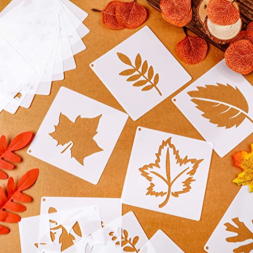 Tinlade 20 Pcs Fall Leaf Stencils Reusable Plastic Templates Leaf, Leaves - style: Leaves