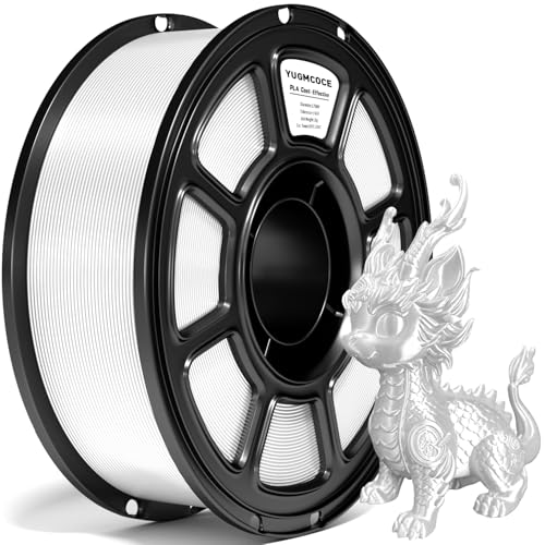 Silk PLA Filament 1.75mm,3D Printer Filament with a Metallic Glossy Finish, Dimensional Accuracy +/- 0.02 mm, 1kg Spool(2.2lbs) Fits for Most FDM 3D (A-Silk White Pla) - color: A-silk White Pla