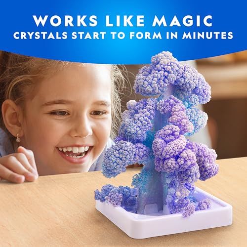 National Geographic Craft Kits for Kids - Crystal Growing Kit, Grow 6 Crystal Trees in Just 6 Hours, Educational Craft Kit with Art Supplies, Geode Specimen, STEM Arts & Crafts Kit (Amazon Exclusive) - style: 6-Tree Crystal Kit