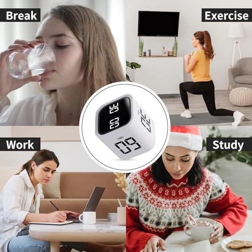 LUCKY TIME Rotating Productivity Timer 5/10/30/60min, Flip Timer, ADHD Tool - color: White
