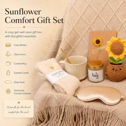 Women's Birthday Self-Care Gift Basket, Sunflower-Themed Sunshine Gift Sunshine Care Gift Set,Christmas Birthday Gift, Dedicated to Women, Mothers, Best Friends, Wives - color: Sunflower