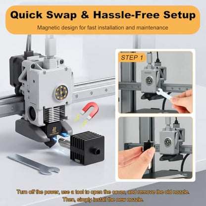 for Bamboo Lab A1/A1 Mini 0.6mm Hotend,3D Printer Accessories Heating Block Replacement High Temp&Fast Speed Hardened Steel Nozzle,Assembled Extruder Hot End Kit with Silicone Sock