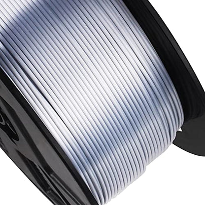 1.75mm Silk Pearlescent Metal Silver Shiny PLA Filament, 1kg 3D Printing Material Widely Support for FDM 3D Printer, Pack with Extra Filament Sample by BBLIFE - color: Silver