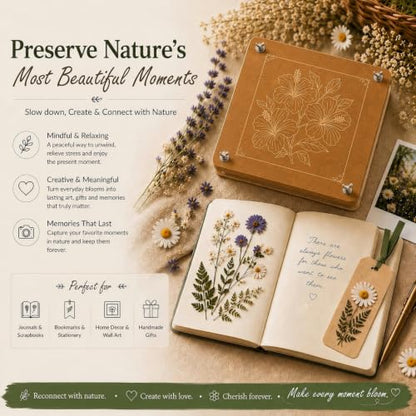 Flower Press Kit, 11" x 11" Mahogany Wooden Flower Pressing Kit with 10 Layers for Crafts, Pressed Flowers & Plant Preservation, DIY Spring Craft Art Kit for Bookmark and Frame Flower Drying - size: 11"x10.8"
