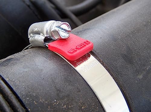 Marine Automatic Bilge Pump Kit Hose Clamp end caps for 1/2" Wide Bands. Boat Engine Accessories. Package of 20. Color: Red