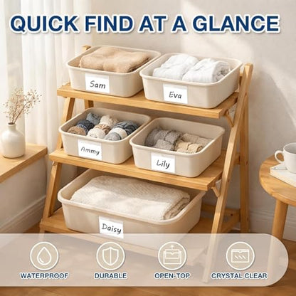 H4D 48 Pack labels for Storage Bins, 3" x 5" Plastic Clear Adhesive Pockets - size: 3" x 5", style: 48 Pack