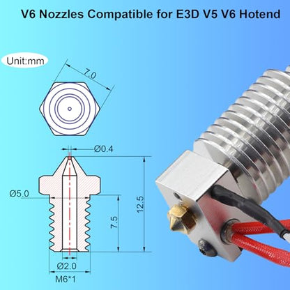 Prusa I3 MK3S+ Hotend Extruder Assembly, J-Head Print Head Kit Compatible with Prusa I3 MK3 MK3S MK3S+ 3D Printer Replacement Hot End with Thermistor & Heating Wire