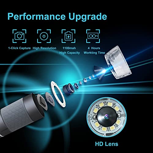 4K WiFi Microscope for iPhone Android PC, 50-1000X USB Digital Microscope Wireless Super HD Endoscope Camera Compatible with All Cellphones iPad Android Tablet Windows Mac Chrome Linux - color: Grey