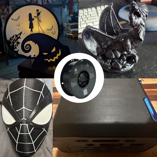 PLA 3D Printer Filament Bundle, Dimensional Accuracy +/- 0.03 mm, 16 x 1 kg Spool(35.2lbs), 1.75 mm，Black - color: 16*1kg Black