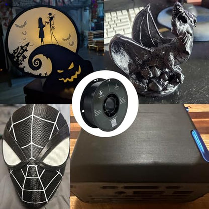 PLA 3D Printer Filament Bundle, Dimensional Accuracy +/- 0.03 mm, 16 x 1 kg Spool(35.2lbs), 1.75 mm，Black - color: 16*1kg Black
