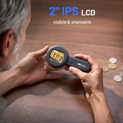 TOMLOV P10 Microscope for Adults Kids, Handheld Coin Magnifier with Light - color: Black