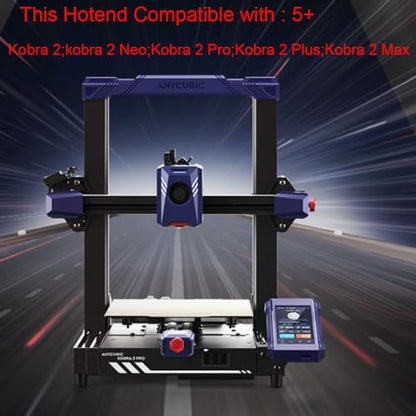 HzdaDeve Hotend Hot End Print Head Extruder Kit Heater Block and 1PK Stainless Steel Hardened Nozzles for Anycubic Kobra 2/Kobra 2 Neo/Kobra 2 Pro/Kobra 2 Plus/Kobra 2 Max Replacement - style: 1PK 0.4MM