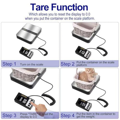 ACCUTECK 8680 High Capacity 150Lbs High Accuracy 0.1OZ Digital Postal Scale with Remote Display, Batteries and USB Cable and AC Adapter Included (Stainless Steel) - color: Stainless Steel