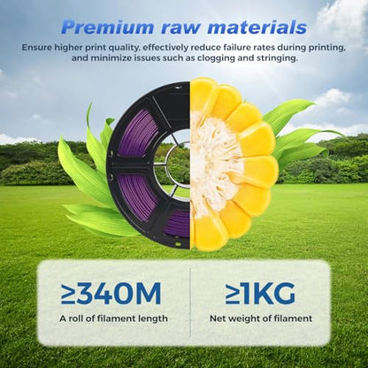 FLASHFORGE Rapid PLA Filament 1.75mm Aurora Purple, 500mm/s High Speed Printing, 3D Printer Filament 1kg Spool, Dimensional Accuracy +/- 0.02mm, Enjoy Exceptional Print Quality - color: Aurora Purple