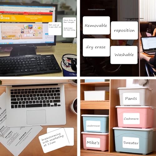 SVNOOC Multi-Use Label Stickers Dry Erase Sticky Notes, Labels for Storage Bin, Wall, Refrigerator, Home, Office, Classroom Use 4x6 inches (6 Pack) - size: 4x6 inches