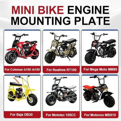 Adjustable Mini Bike Engine Mounting Plate for Predator 212cc - size: Silver, style: Machined