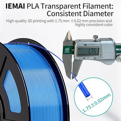 IEMAI HF PLA 3D Printer Filament 1.75mm, High Flow Transparent Filament, ±0.02mm Dimensional Accuracy, Smooth Stable Printing for FDM 3D Printers, PLA Transparent Brown - color: Pla Transparent Brown, size: 1KG