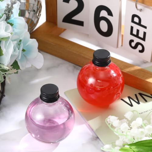 FoldTier 48 Pcs Plastic Potion Bottles with Caps,Black,Aluminum Cap - color: Black, style: Aluminum Cap