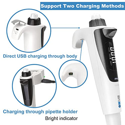 ONiLAB Electric Single Channel Pipette, Adjustable Micropipette 30-300μL - size: Electric micropipette(30-300μL)
