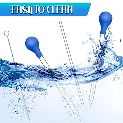 Weewooday 16 Pcs 5 ml Glass Dropper Pipettes with Rubber Bulb Stir Rod Blue - color: Blue, size: 5 ml