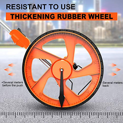 Zozen Measuring Wheel in Feet and Inches, Double Collapsible, 12.5" Orange - color: Orange